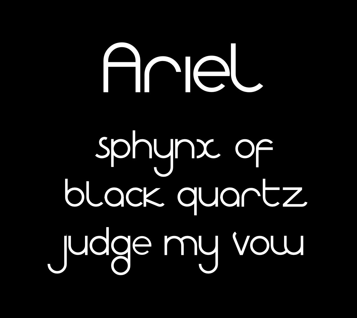 Unofficial Font of the Ariel Mission - in beta, please report any issues!